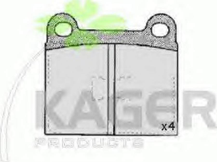 Kager 35-0109 - Kit pastiglie freno, Freno a disco autozon.pro