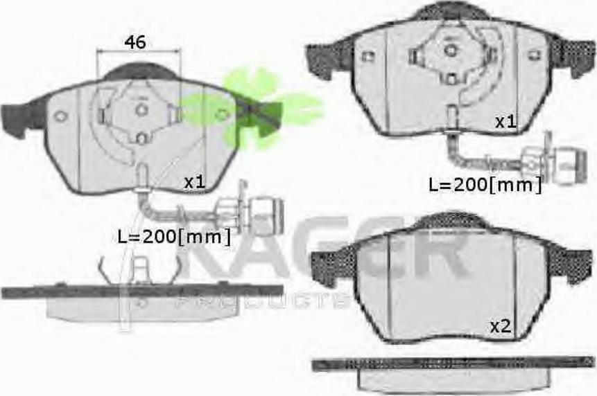 Kager 35-0103 - Kit pastiglie freno, Freno a disco autozon.pro