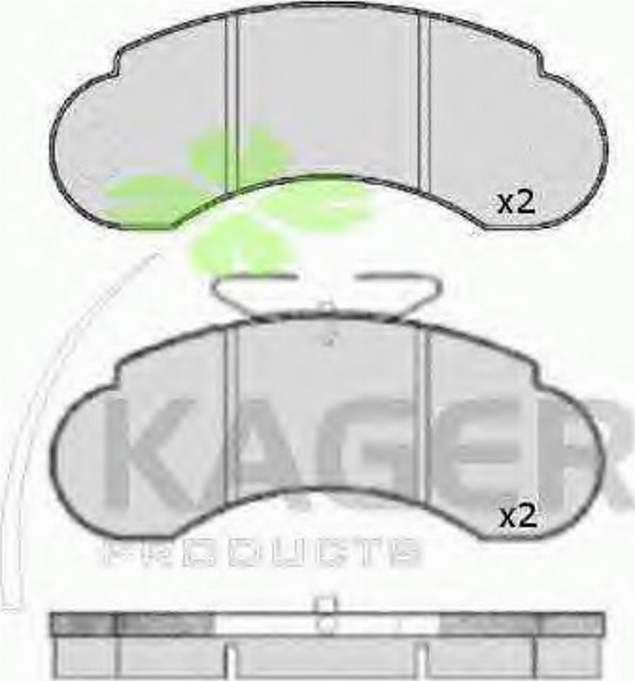 Kager 35-0114 - Kit pastiglie freno, Freno a disco autozon.pro