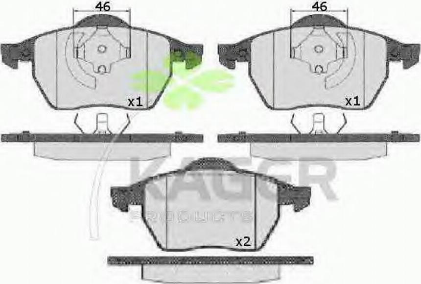 Kager 35-0116 - Kit pastiglie freno, Freno a disco autozon.pro