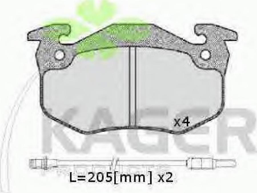 Kager 35-0110 - Kit pastiglie freno, Freno a disco autozon.pro