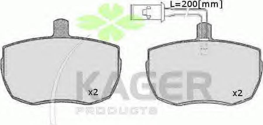 Kager 35-0189 - Kit pastiglie freno, Freno a disco autozon.pro