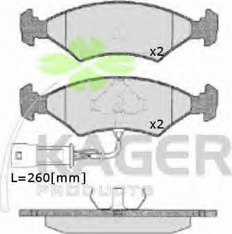 Kager 35-0181 - Kit pastiglie freno, Freno a disco autozon.pro