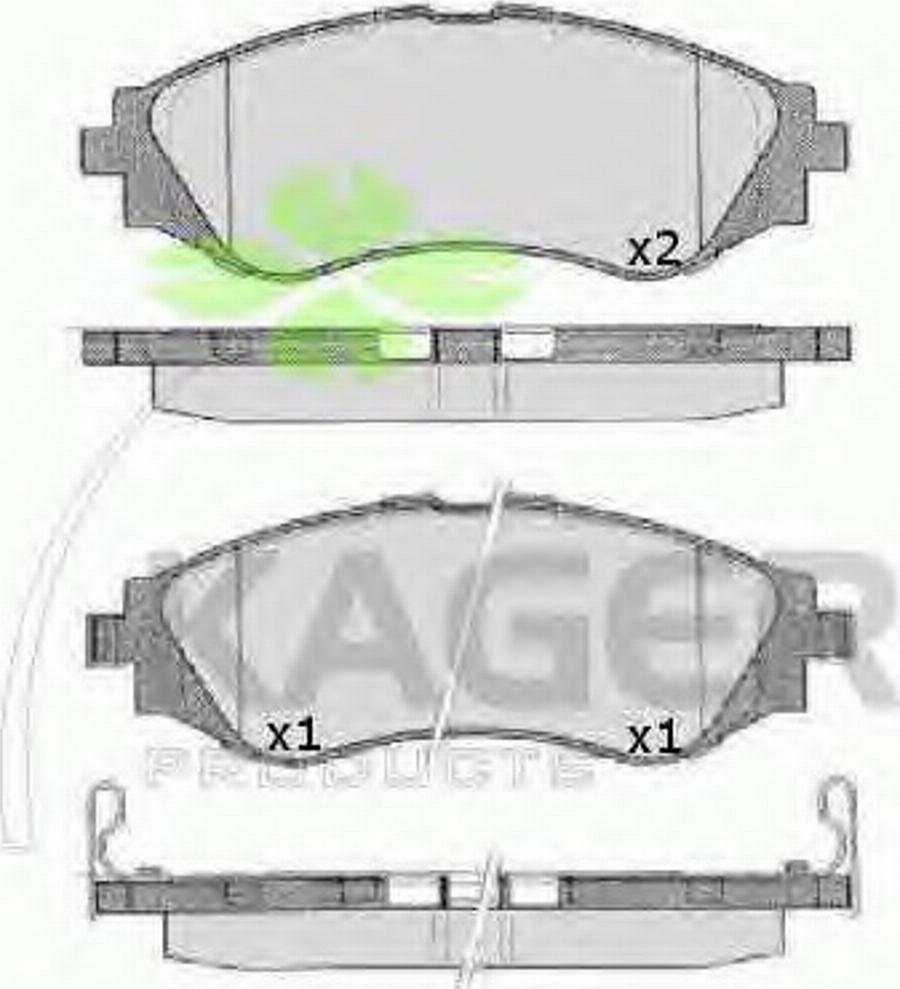 Kager 35-0134 - Kit pastiglie freno, Freno a disco autozon.pro