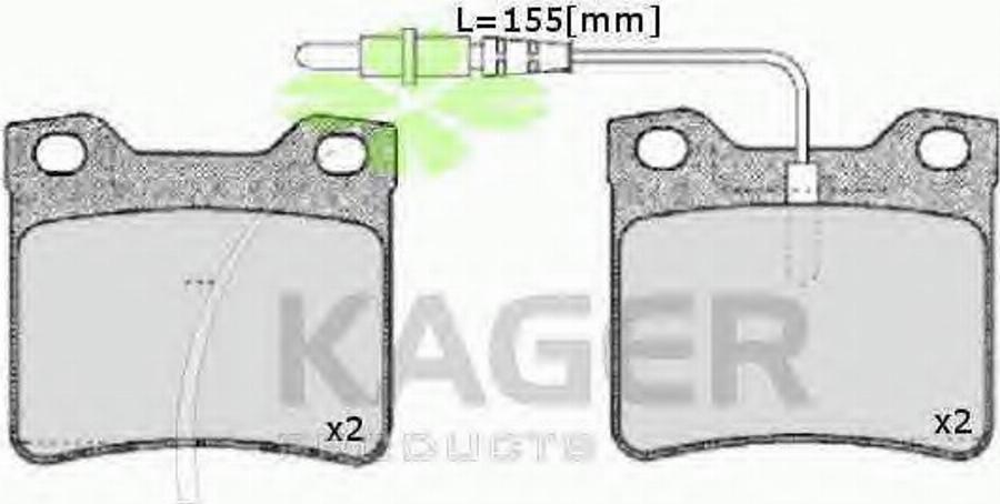 Kager 35-0130 - Kit pastiglie freno, Freno a disco autozon.pro