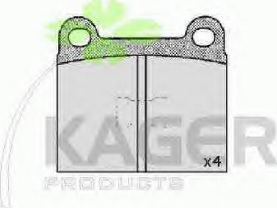 Kager 35-0124 - Kit pastiglie freno, Freno a disco autozon.pro