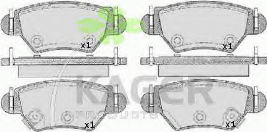 Kager 35-0126 - Kit pastiglie freno, Freno a disco autozon.pro