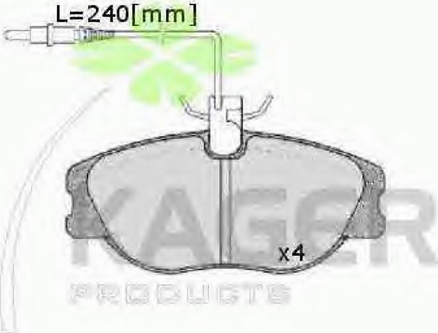 Kager 35-0174 - Kit pastiglie freno, Freno a disco autozon.pro