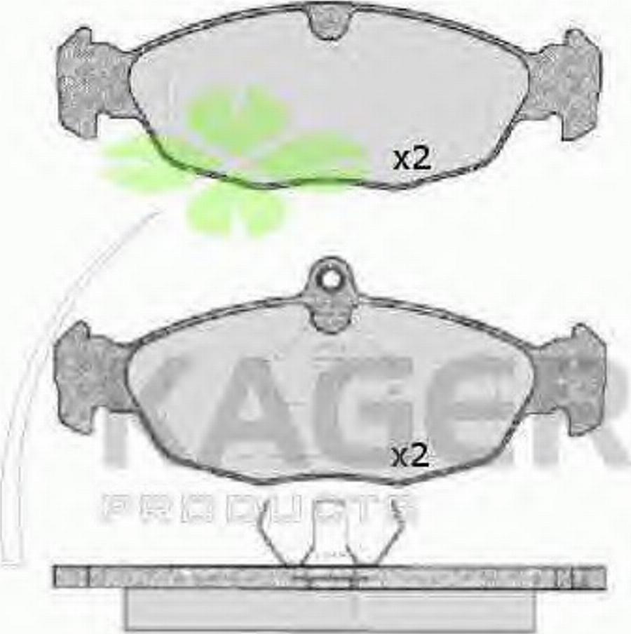 Kager 35-0171 - Kit pastiglie freno, Freno a disco autozon.pro