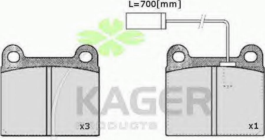 Kager 35-0367 - Kit pastiglie freno, Freno a disco autozon.pro