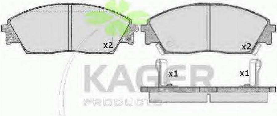 Kager 35-0300 - Kit pastiglie freno, Freno a disco autozon.pro