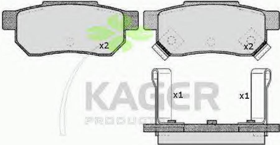 Kager 35-0301 - Kit pastiglie freno, Freno a disco autozon.pro