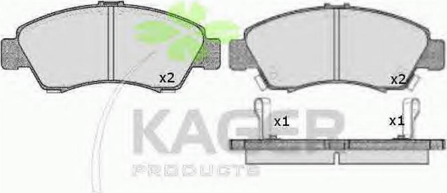 Kager 35-0298 - Kit pastiglie freno, Freno a disco autozon.pro