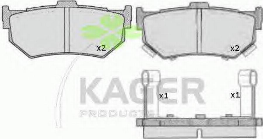 Kager 35-0293 - Kit pastiglie freno, Freno a disco autozon.pro