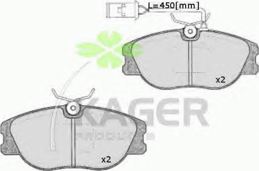 Kager 35-0240 - Kit pastiglie freno, Freno a disco autozon.pro