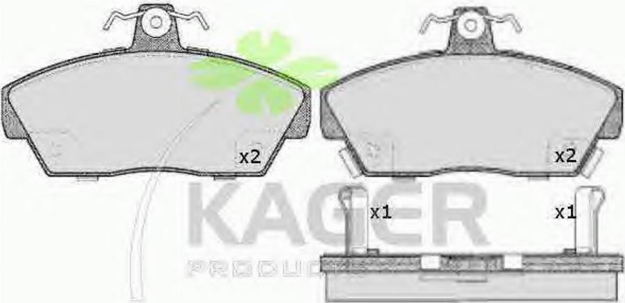 Kager 35-0263 - Kit pastiglie freno, Freno a disco autozon.pro