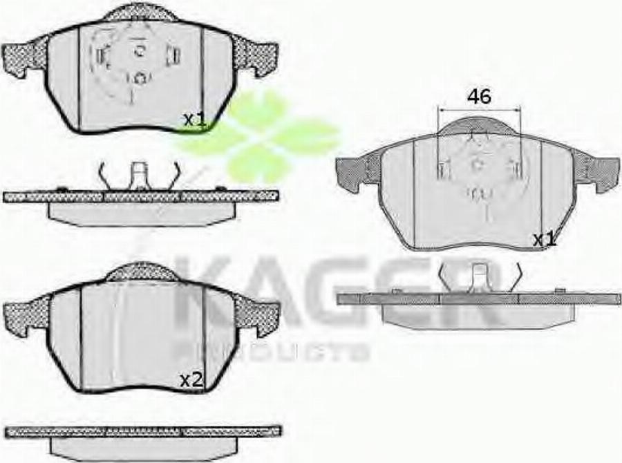 Kager 35-0215 - Kit pastiglie freno, Freno a disco autozon.pro