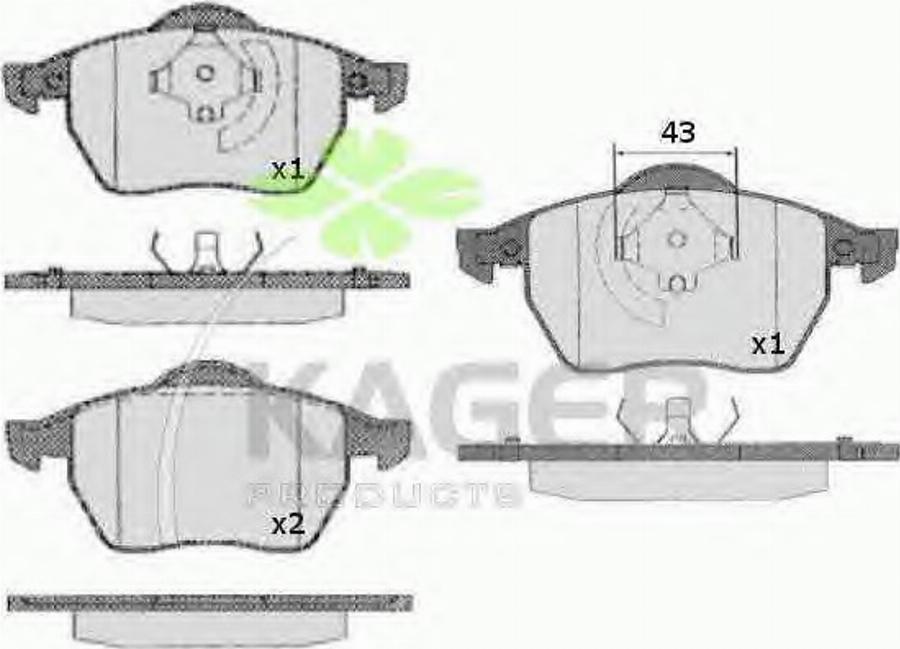 Kager 35-0213 - Kit pastiglie freno, Freno a disco autozon.pro