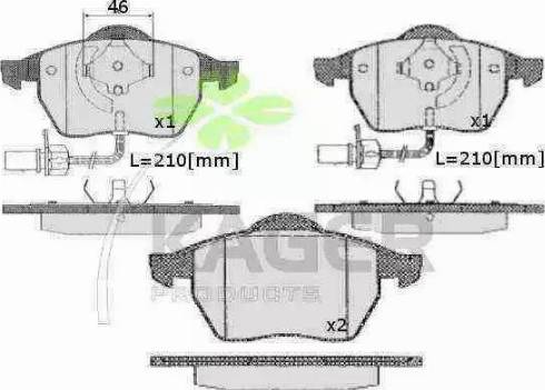 Kager 35-0217 - Kit pastiglie freno, Freno a disco autozon.pro