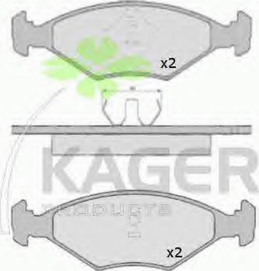 Kager 35-0225 - Kit pastiglie freno, Freno a disco autozon.pro