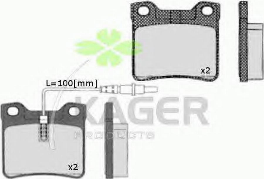 Kager 35-0275 - Kit pastiglie freno, Freno a disco autozon.pro