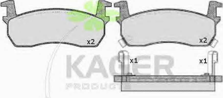 Kager 35-0278 - Kit pastiglie freno, Freno a disco autozon.pro