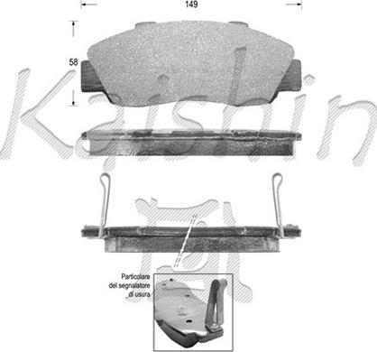 Kaishin D5060 - Kit pastiglie freno, Freno a disco autozon.pro