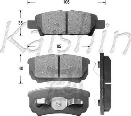 Kaishin D6124 - Kit pastiglie freno, Freno a disco autozon.pro