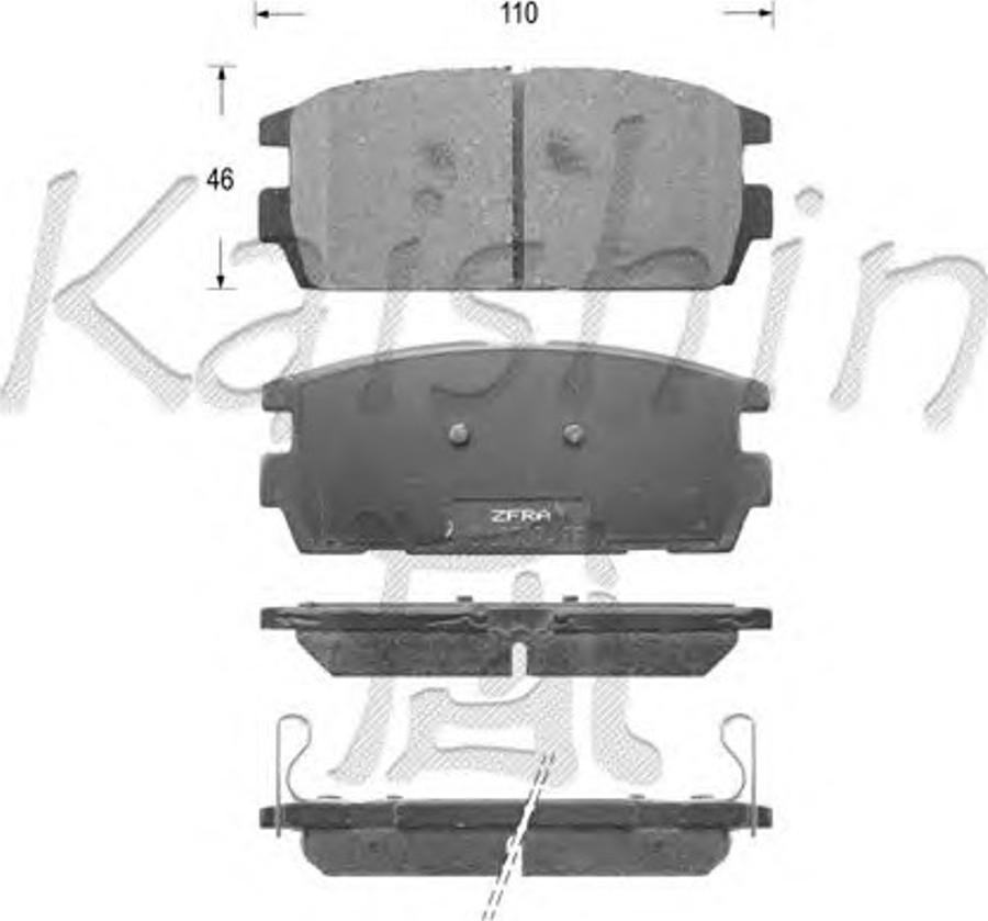 Kaishin D11139 - Kit pastiglie freno, Freno a disco autozon.pro