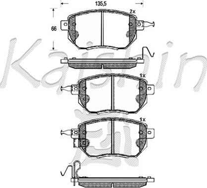 Kaishin D1264 - Kit pastiglie freno, Freno a disco autozon.pro