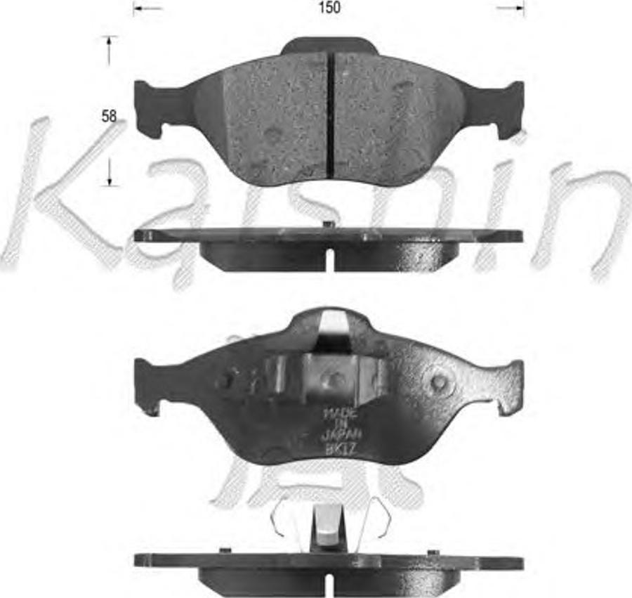 Kaishin D3120 - Kit pastiglie freno, Freno a disco autozon.pro