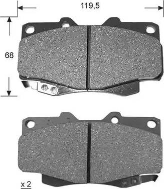 Kaishin D2215 - Kit pastiglie freno, Freno a disco autozon.pro