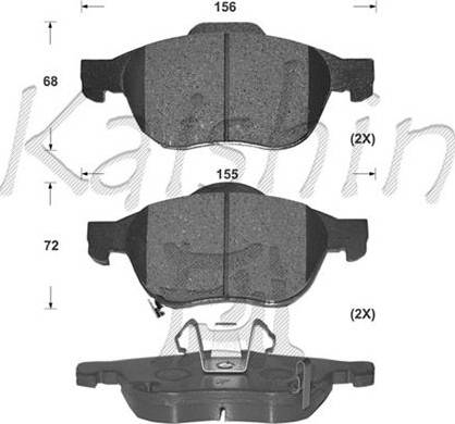 Kaishin D2236 - Kit pastiglie freno, Freno a disco autozon.pro