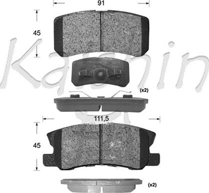 Kaishin FK6106 - Kit pastiglie freno, Freno a disco autozon.pro