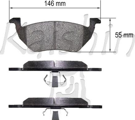 Kaishin FK3151 - Kit pastiglie freno, Freno a disco autozon.pro