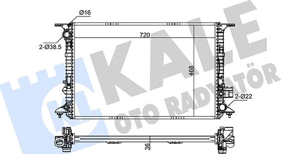 KALE OTO RADYATÖR 345855 - Radiatore, Raffreddamento motore autozon.pro