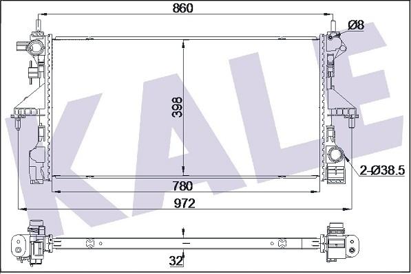 KALE OTO RADYATÖR 355505 - Radiatore, Raffreddamento motore autozon.pro