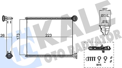 KALE OTO RADYATÖR 355220 - Scambiatore calore, Riscaldamento abitacolo autozon.pro
