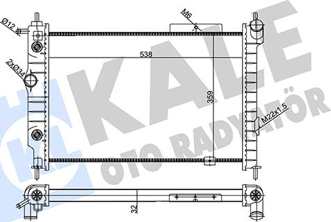 KALE OTO RADYATÖR 356995 - Radiatore, Raffreddamento motore autozon.pro