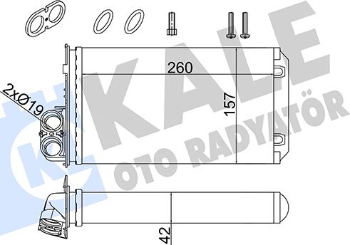 KALE OTO RADYATÖR 357245 - Scambiatore calore, Riscaldamento abitacolo autozon.pro