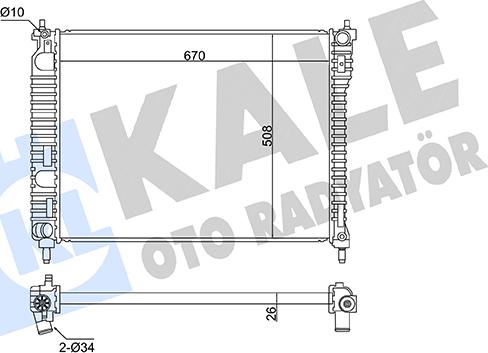 KALE OTO RADYATÖR 361735 - Radiatore, Raffreddamento motore autozon.pro