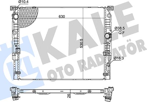 KALE OTO RADYATÖR 363505 - Radiatore, Raffreddamento motore autozon.pro