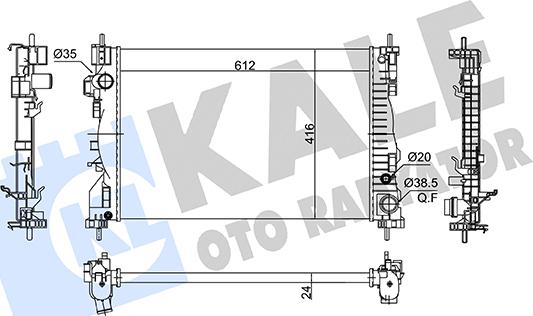 KALE OTO RADYATÖR 363055 - Radiatore, Raffreddamento motore autozon.pro