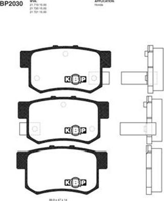 Kavo Parts BP-2030 - Kit pastiglie freno, Freno a disco autozon.pro