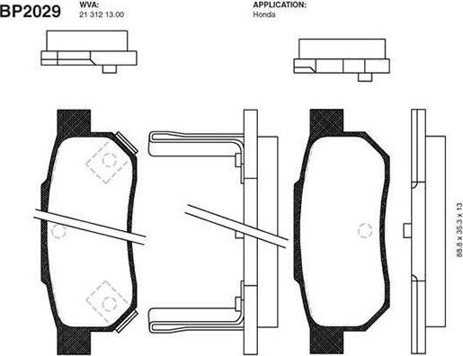 Kavo Parts BP-2029 - Kit pastiglie freno, Freno a disco autozon.pro