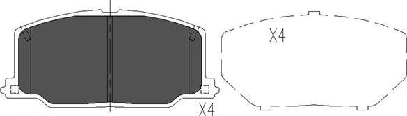 Kavo Parts KBP-9036 - Kit pastiglie freno, Freno a disco autozon.pro