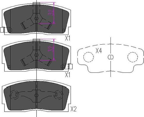 Kavo Parts KBP-1501 - Kit pastiglie freno, Freno a disco autozon.pro