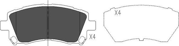 Kavo Parts KBP-8001 - Kit pastiglie freno, Freno a disco autozon.pro