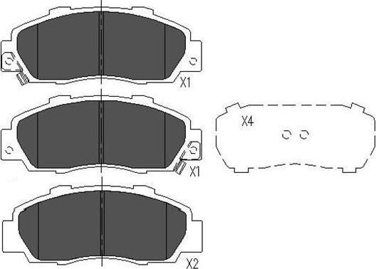 Kavo Parts KBP-2002 - Kit pastiglie freno, Freno a disco autozon.pro