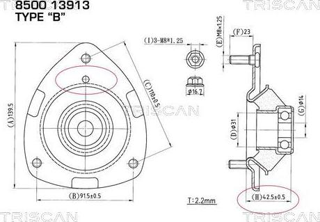 Kawe 8500 13913 - Supporto ammortizzatore a molla autozon.pro